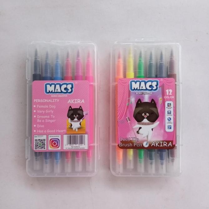 

BRUSH PEN DUAL TIP MACS SPIDOL 12 WARNA Termurah
