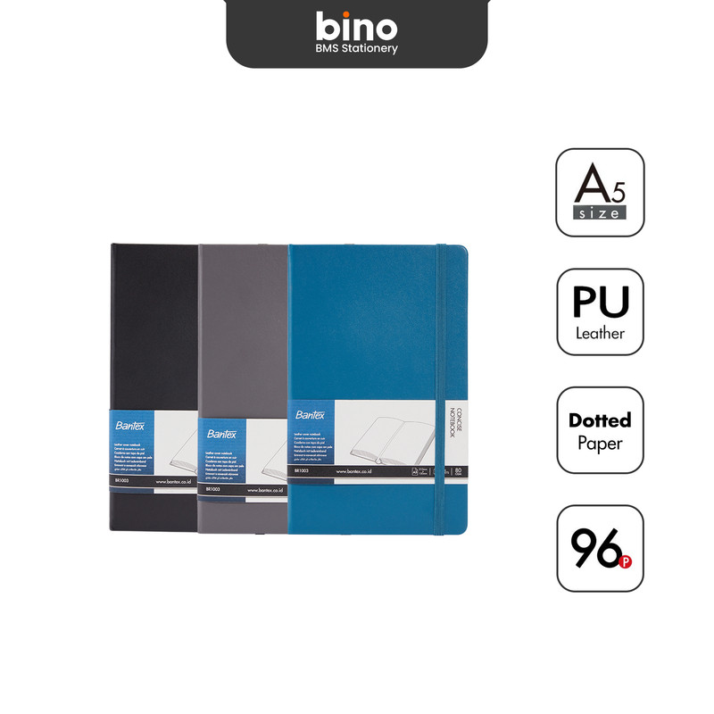 

[BMS Bekasi] Bantex Catatan / Buku Jurnal Tali Kertas Dotted Bahan PU Leather Ukuran A5 BR1003