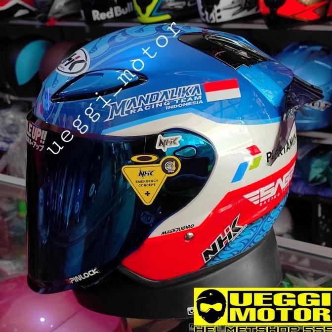Helm Nhk R6 motif Mandalika Half Face Paket Ganteng Terlaris