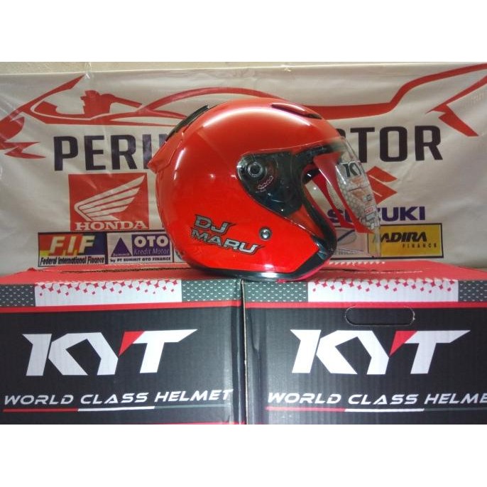 Helm KYT Dj Maru Solid Half Face MERAH Terlaris