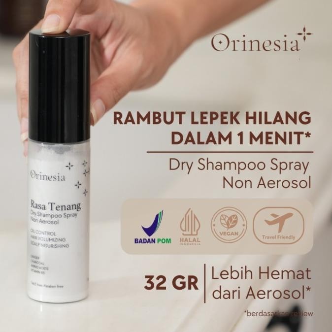 

BARU ORINESIA DRY SHAMPOO NON AEROSOL HAIR POWDER TRAVEL SIZE 32 GR