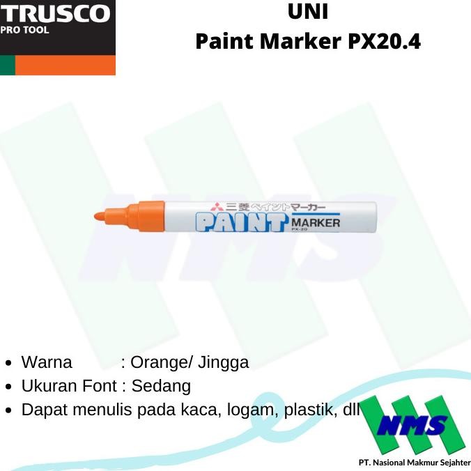 

Spidol Permanent Paint Marker Warna Orange UNI PX20.4 TRUSCO 352-7671 Termurah
