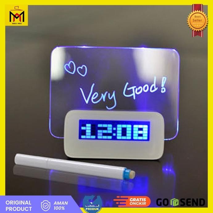 

Jam Weker Digital LCD Display Alarm Clock Memo Board + Spidol Termurah