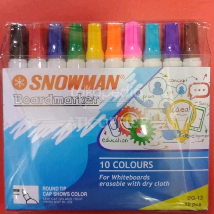 

Spidol Boardmarker Snowman 1Set 10 Warna Termurah