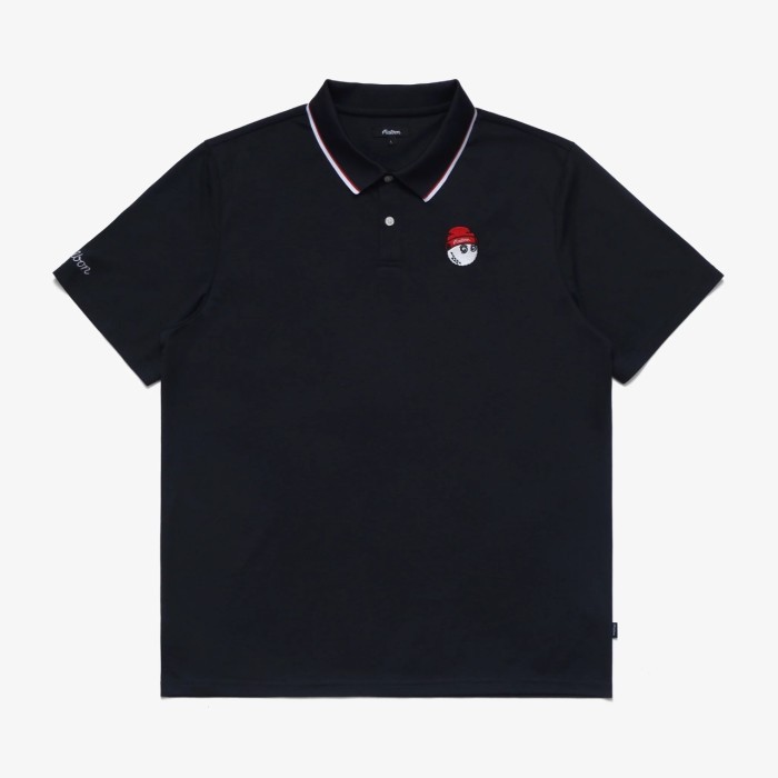 Polo Shirt Golf Man Malbon Buckets Pique Polo Navy