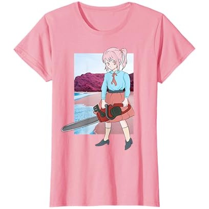 Anime Chainsaw Girl - Estetika Horor Jepang Kawaii - Kaos Saw |cBTf8b4C|