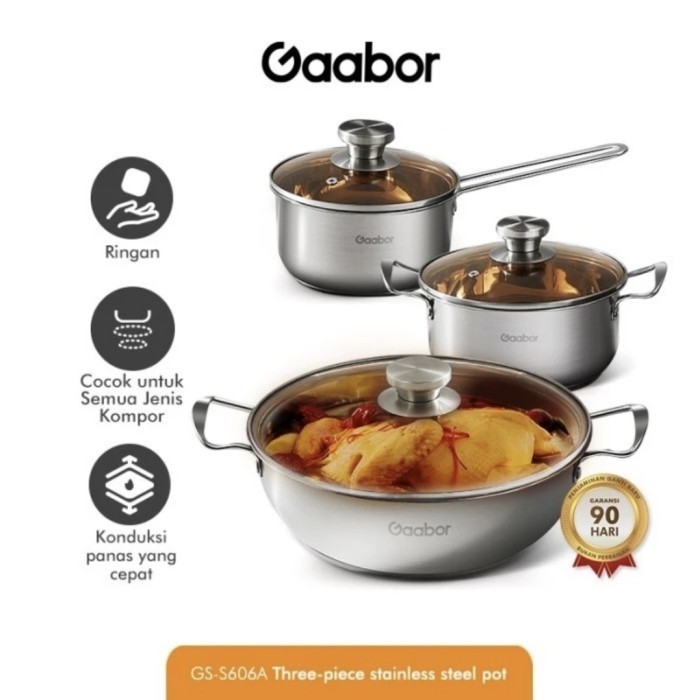TERBARU Gaabor Panci Set GS-S606A Stainless steel