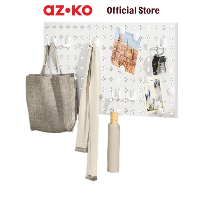 

AZKO Stora Papan Organizer Dinding Metal Wall Mounted Set Pegboard Decorative Wall Wall Mounted