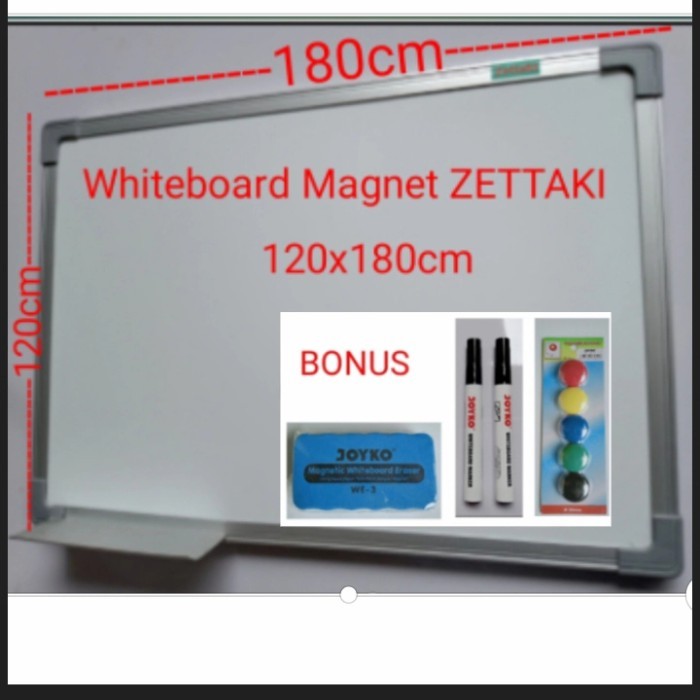 

Papan tulis magnet whiteboard gantung single face ZETTAKI 120x180cm