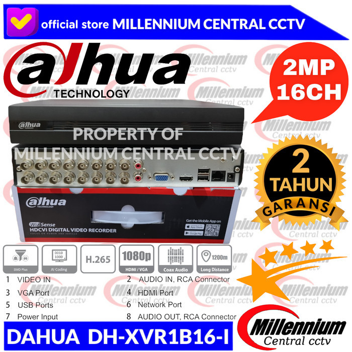 TERBARU DVR DAHUA 16CH DH-XVR1B16-I / DVR DAHUA 16 CHANNEL DH-XVR1B16-I BISA GRAB