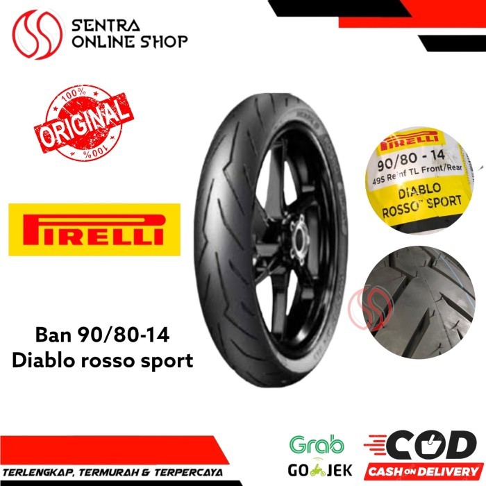 Ban Luar Tubeleess 90 80 14 Diablo Rosso Sport Pirelli Barang Langka