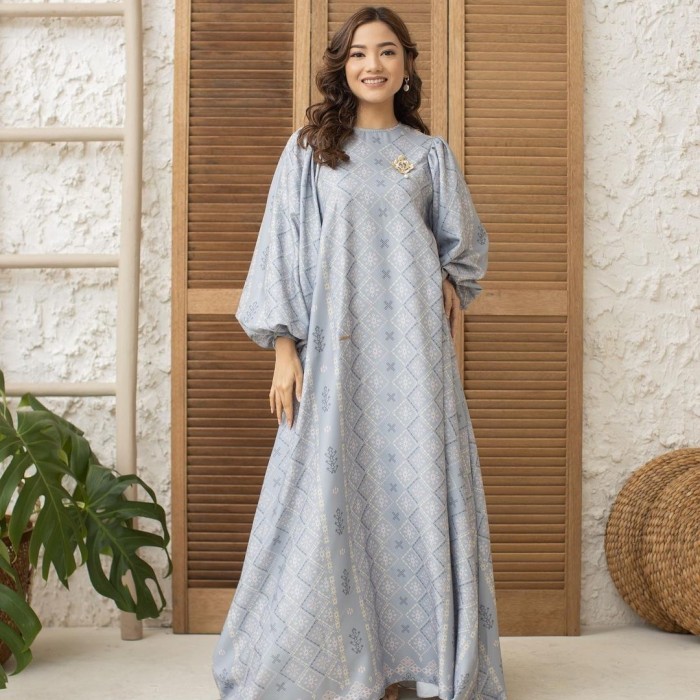 Grosir Daphne Dress Color Cloud Blue - Wearing Klamby