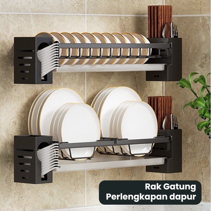 BISA TERMIN Rak Piring Gantung Wastafel Peniris Piring Mangkuk Dinding