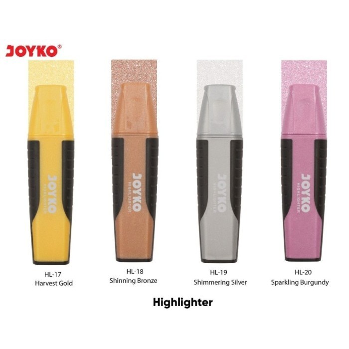 

Highighter Warna Glitter Joyko HL-17-20 Penanda Berwarna
