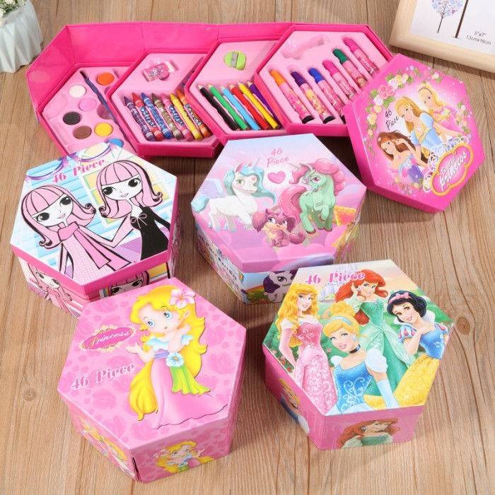 Set Crayon 46pc dengan Box - alat mewarnai anak
