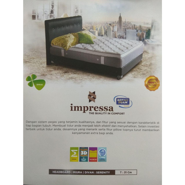 *#*#*#] [ORI] Springbed Elite Serenity Impressa 160x200 Matras / kasur saja.