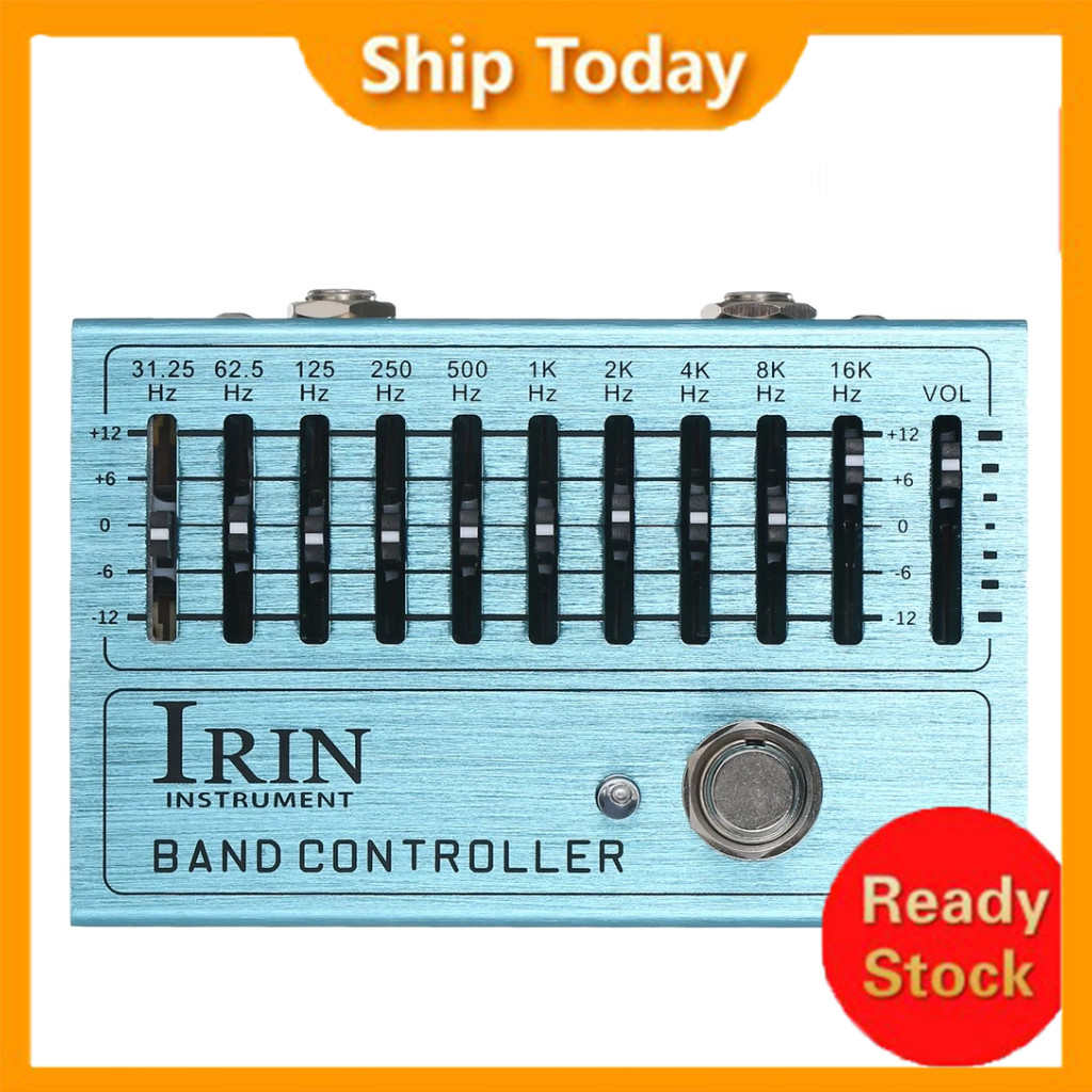 IRIN 10-Band EQ Pedal Efek Gitar Mini Equalizer Gitar dengan True Bypass untuk Gitar Bass Bodi Padua