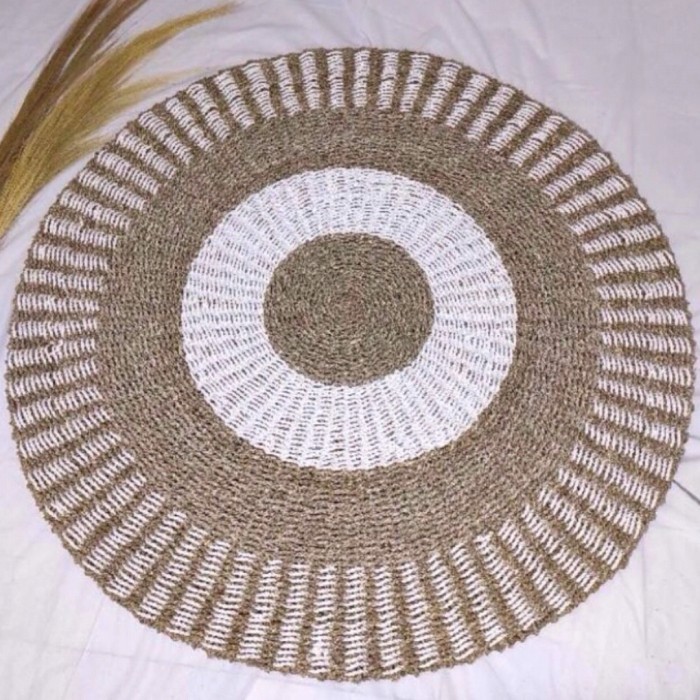 Karpet Rug Anyaman Seagras 120Cm / Karpet Bulat / Karpet Lantai