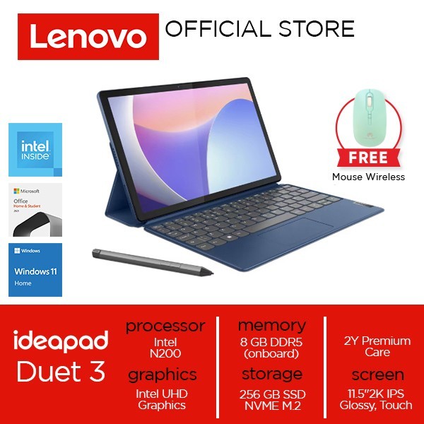 Lenovo Ideapad Duet 3I 11Ian8 Intel N200 8Gb 256Gb W11+Ohs Touch