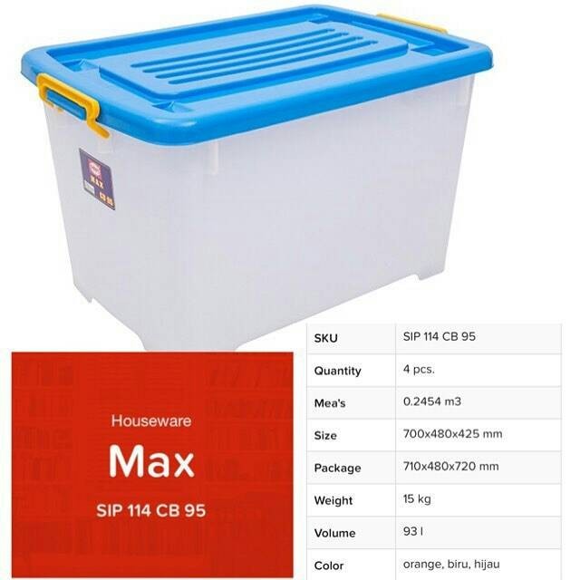 Box Container Shinpo 95 Liter ( Max Cb 95)/ Boxer Shinpo / Box Roda