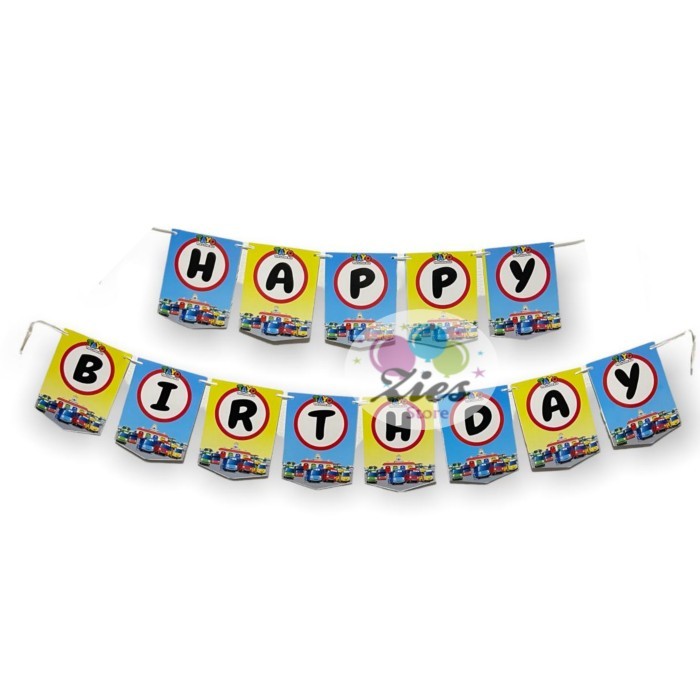 """] Banner happy birthday / bunting flag ulang tahun bus tayo