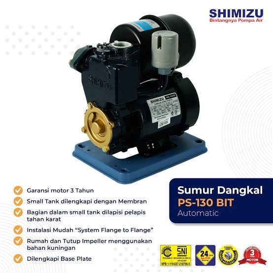 POMPA AIR SHIMIZU PS 130 BIT / POMPA AIR OTOMATIS SHIMIZU 130 BIT / SHIMIZU PS 130 BIT