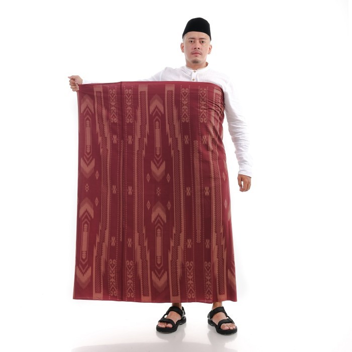 Sarung Toko Sritex Sarung Kembang Sri Rejeki Anti Nyamuk Limited Edition - Maroon, Hanya Ziplock pol
