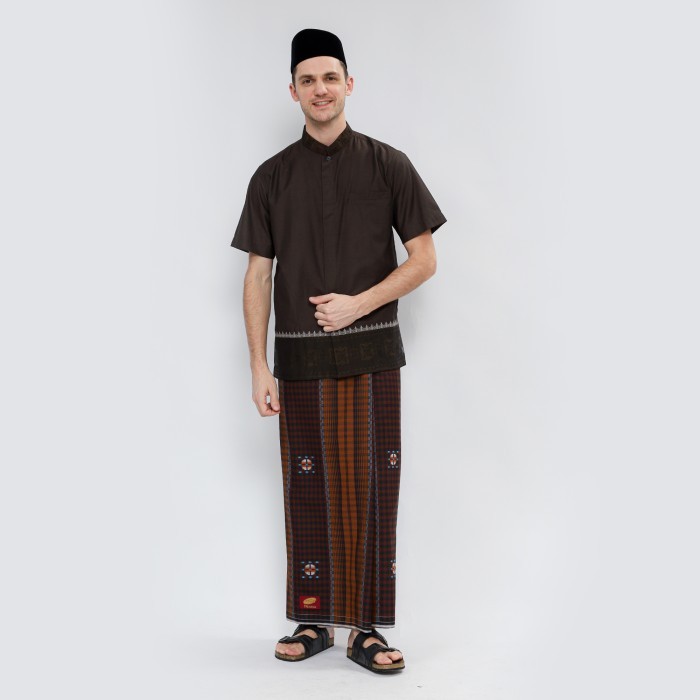 Sarung Sarung ATLAS Premium 760 Songket Coklat 02 original super polos