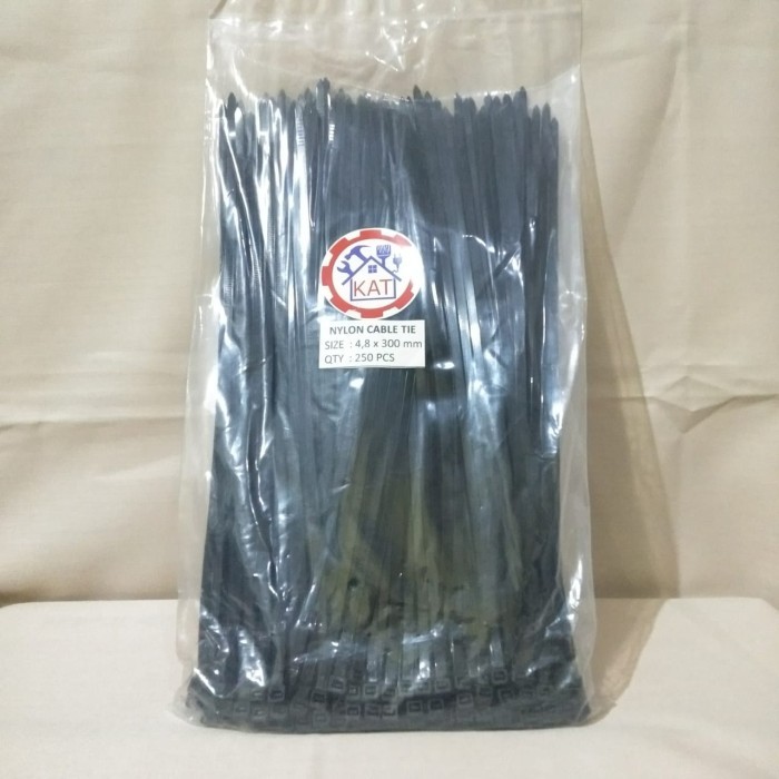 

Sale Kabel Ties 30 Cm/ 4,8 X 300 Mm/ Cable Tie Tis Pengikat 250 Hitam Putih