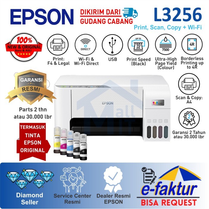 PRINTER EPSON L3250 L-3250 L 3250 PENGGANTI L3150 L-3150 Wifi Wireless Unit Baru - Garansi