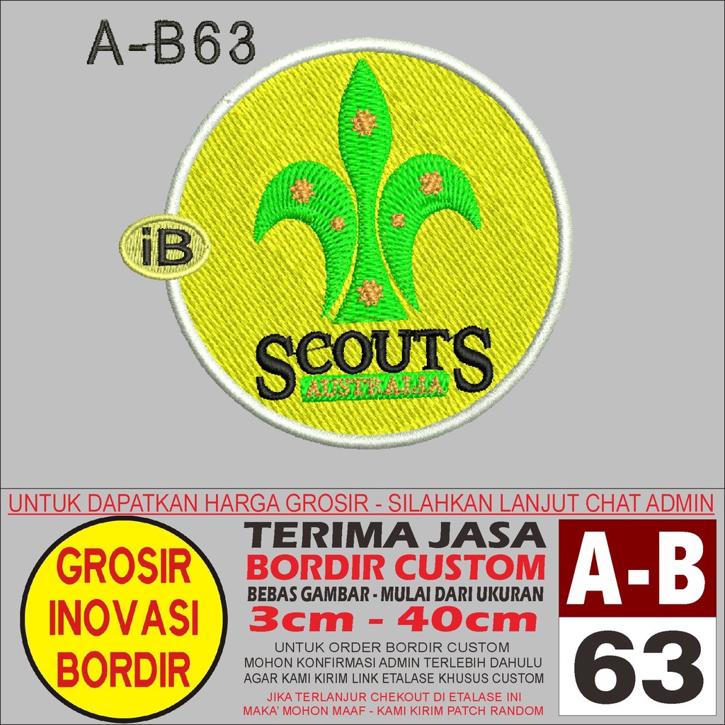 PATCH BORDIR A-B63 LOGO SCOUT - GIB  REVIEW/TESTIMONI