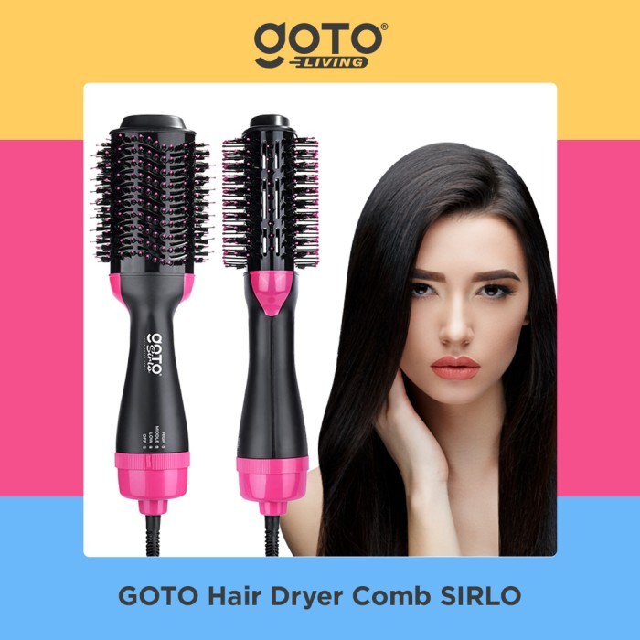 Goto Sirlo Hair Dryer Comb Sisir Blow Pelurus Curly Pengering Rambut