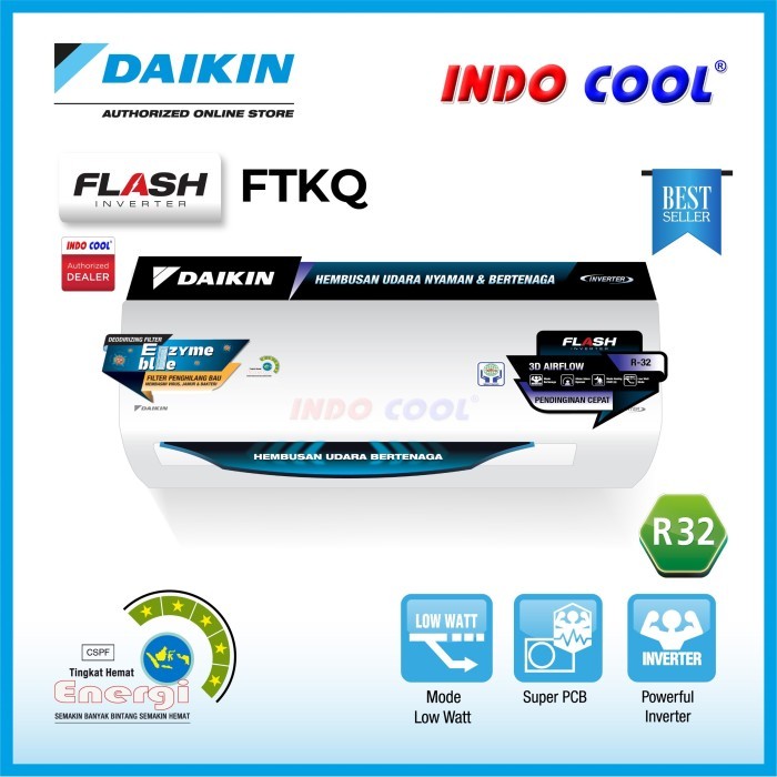 Ac Daikin Flash Inverter 1,5Pk Ftkq35