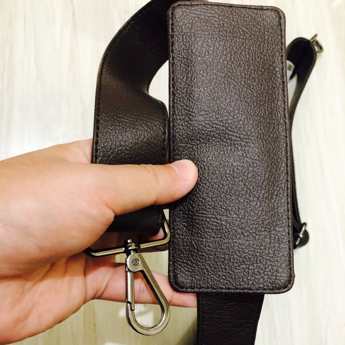 Tali Selempang Tas Kulit / Strap Tas Kulit Cokelat Tua