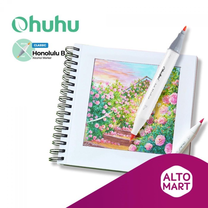 

OHUHU Honolulu Alcohol Art Marker Color Dual Tip Brush Fine Chisel