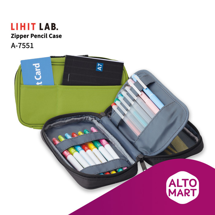 

Lihit Lab A-7551 Zipper Pencil Case Tempat Kotak Pensil Resleting Pen