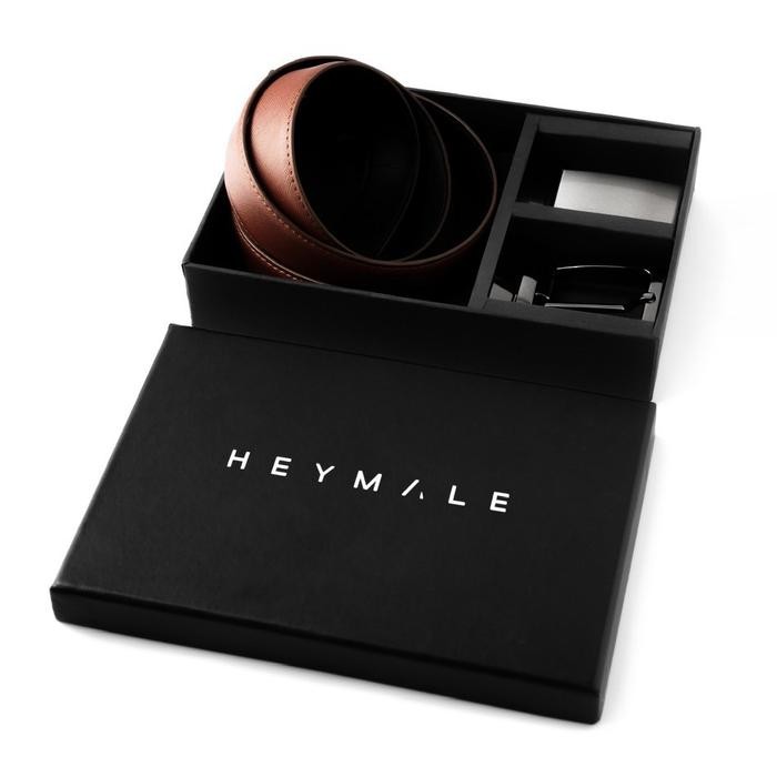 Good Quality Heymale Reversible Belt Bundling Package Ikat Pinggang Pria Black - Brown