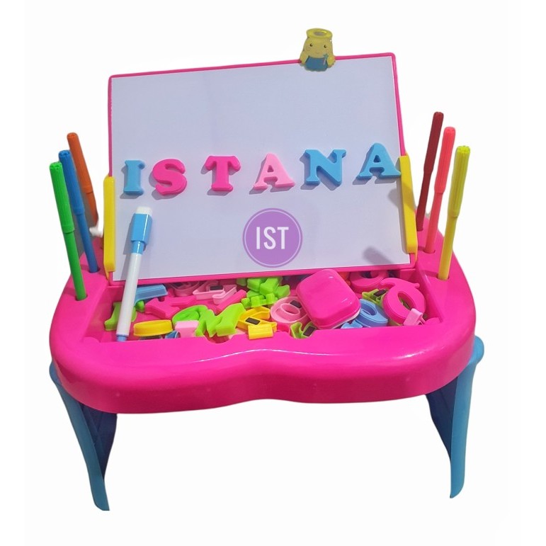 Mainan Papan Tulis Magnetic Drawing Board Meja Belajar Anak FU1131