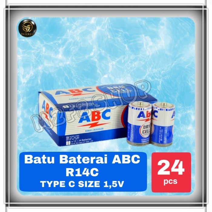 BATU BATERAI ABC BIRU DRY CELL UKURAN SEDANG R14C 1.5V - (HARGA PACK)