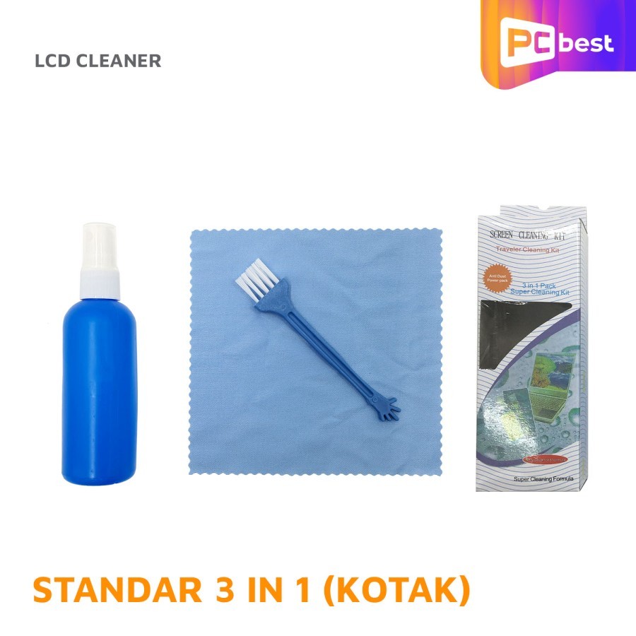 LCD Cleaner 3 in 1 Kotak - Cairan Pembersih Laptop / Monitor LCD CLEANER PEMBERSIH LAYAR KOMPUTER / 
