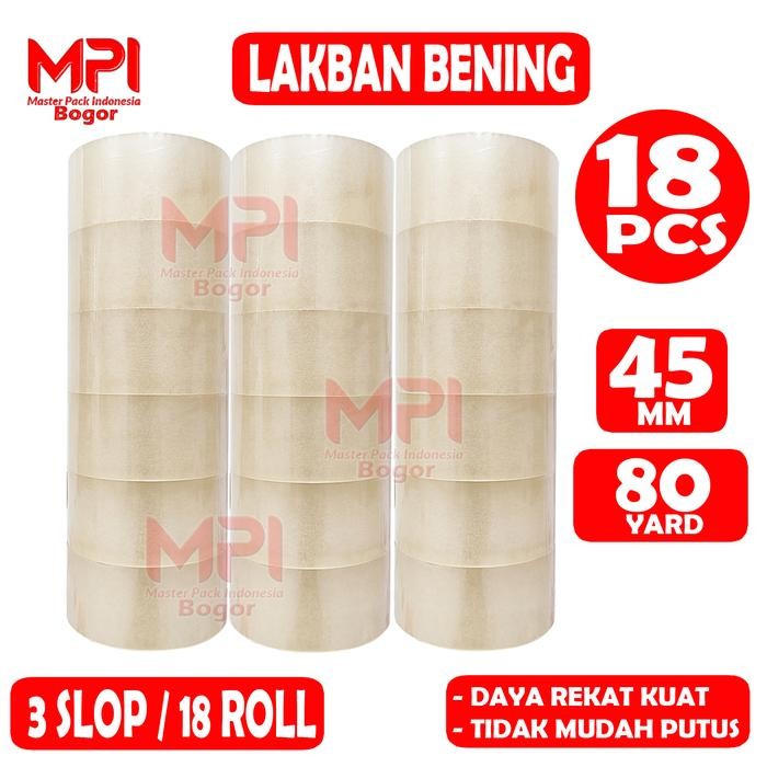 

Produk Viral 3 Slop / 18 Pcs - Lakban Bening 45 Mm X 80 Yard - Lakban Untuk Packing Hemat - Master
