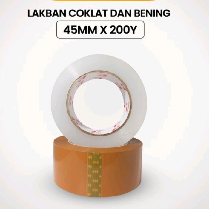 

Viral Lakban Bening 45Mm X 200 Yard 6 Pcs Solasi Besar Packing Aman