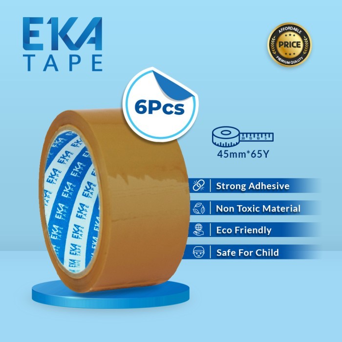 

Produk Viral Eka Tape Opp Lakban Coklat 45 Mm X 65 Yard 6Pcs Packing Aman