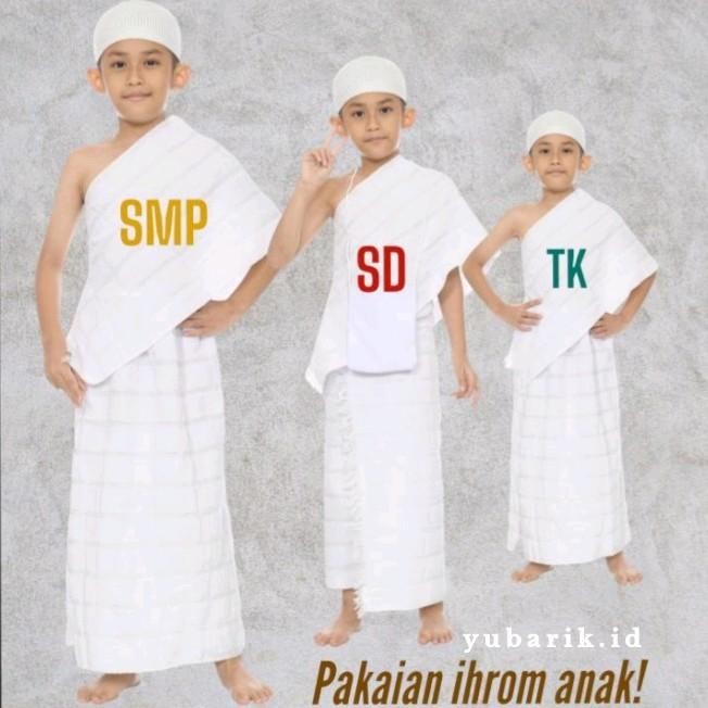 SETELAN IHROM ANAK TK-SD-SMP KATUN LEMBUT BAJU PUTIH - KAIN REMAJA MUSLIM KOKO GAMIS