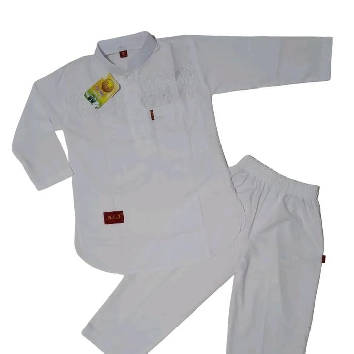 KOKO PAKISTAN PUTIH ANAK A&J MANASIK HAJI MUSLIM PANJANG BAJU PECI