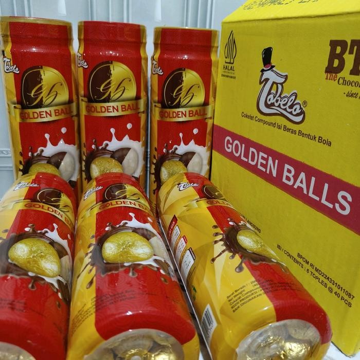 

terbaru !!! tobelo golden balls cokelat bola isi rice crispy 1 dus isi 6 toples ready