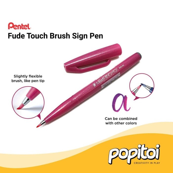 

Pentel Fude Touch Brush Sign Pen Spidol Kaligrafi