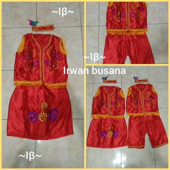PROMO BAJU ADAT DAYAK ( SIZE SD ) MERAH