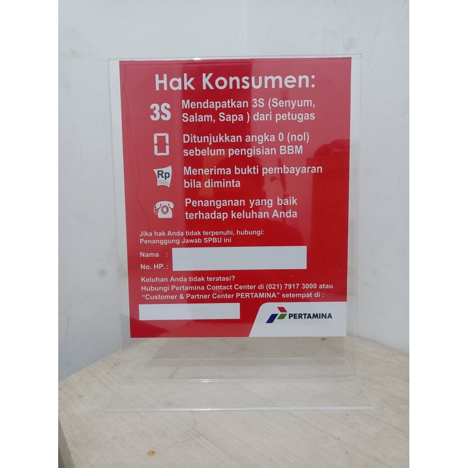 

Papan Hak Konsumen 3S keluhan pelanggan