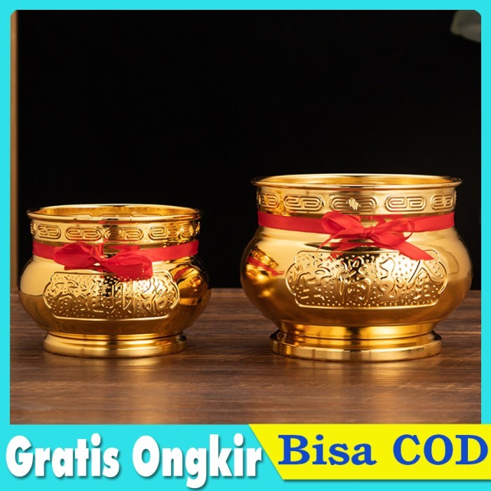 Hiolo Tempat Hio Dupa Kuningan Emas Keberuntungan Fengshui Cina